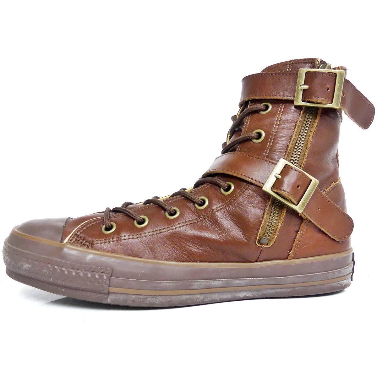 即決☆CONVERSE☆27cm レザーハイカットスニーカー コンバース メンズ 