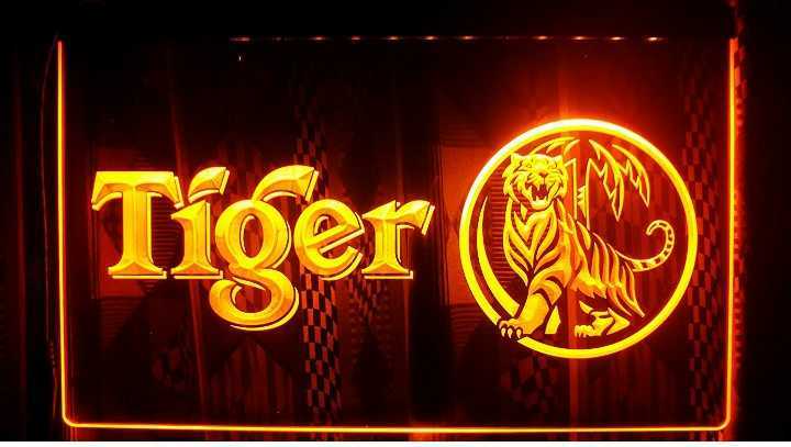 Tiger Beer BAR 看板 ネオンサイン 動作確認済タイガービール - 虎の目