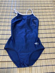 19小松ニットSUPER'OR MIND女子競泳水着(M)★光沢濃紺ネイビー・白サイドライン切替