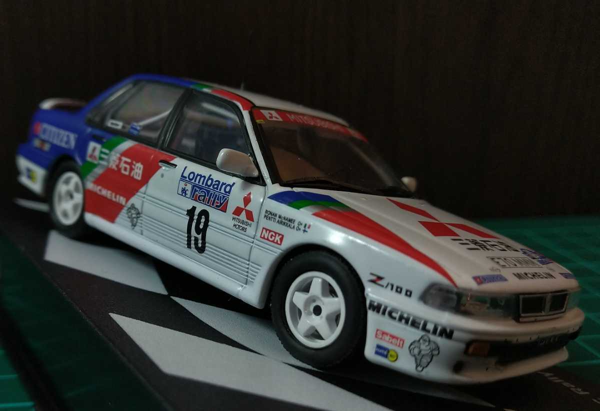 三菱 ギャラン VR-4 1/43 MITSUBISHI GaLant ラリーカー コレクション ミニカー 1989 Lonbard RAC ...