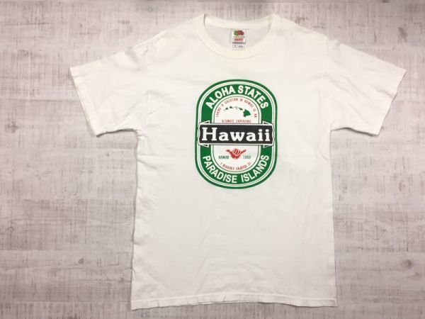 Hawaii ハワイ アロハ ビール パロディ お土産 スーベニア 半袖tシャツ Fruit Of The Loomボディ メンズ コットン100 M 白 イラスト キャラクター 売買されたオークション情報 Yahooの商品情報をアーカイブ公開 オークファン Aucfan Com
