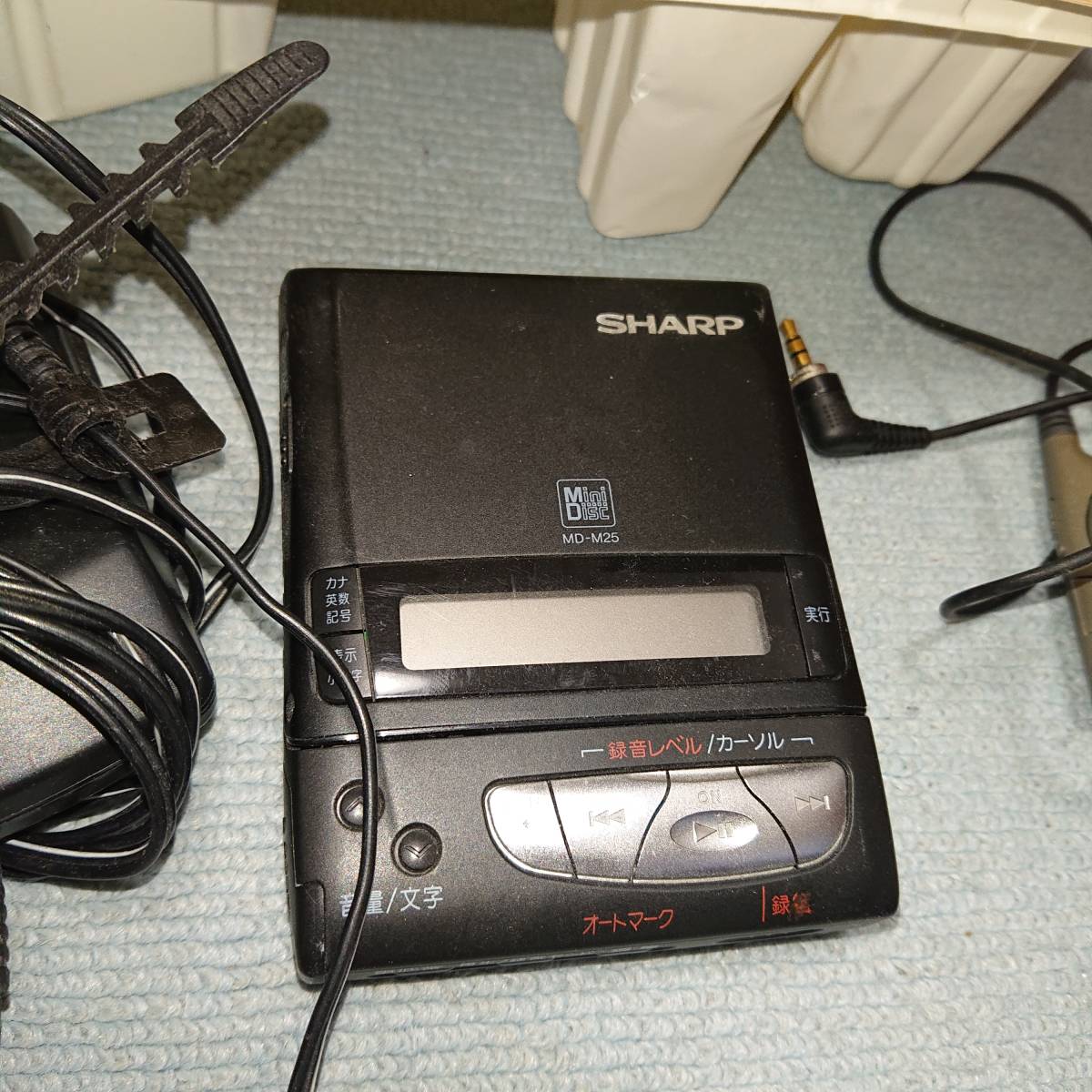 MDポータブルレコーダー SHARP MD-M25-B 部品欠損 起動確認済み MDプレイヤー