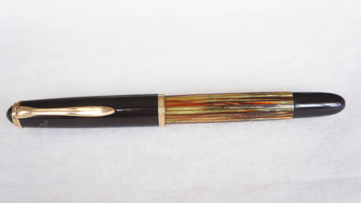 ペリカン 400NN トータス 万年筆 14C 585 EF シール付き 美品