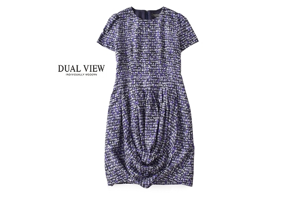 美品★厳選★デュアルヴュー4.2万★42size/11号★シルク100％ワンピースK084