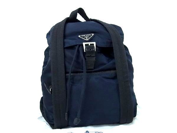 プラダ PRADA テスートナイロン リュック バックパック ブラック SV金具 1円 □美品□ PRADA プラダ テスートナイロン×レザー リュックサック