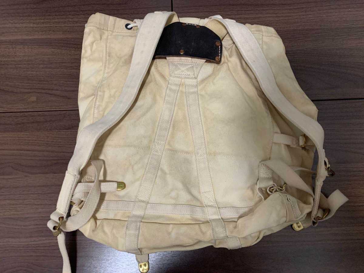ダブルアールエル) RRL 旧作 ステンシル キャンバス x レザー バック 