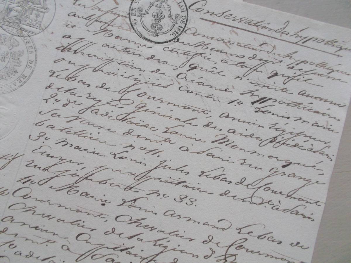 フランス アンティーク 手書き公文書 30枚 1800年代 - A22 メルカリ