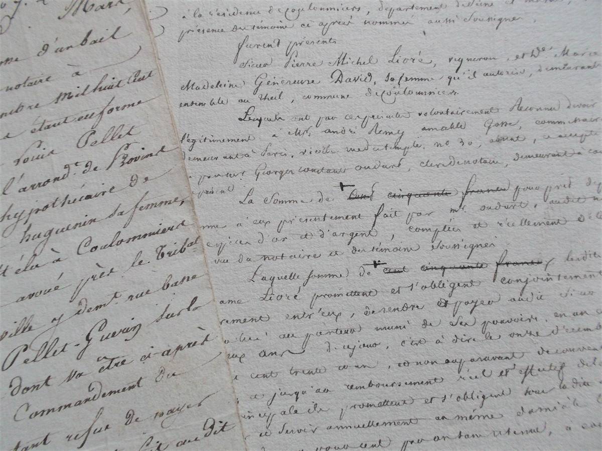 フランスアンティーク□手書きの公文書1818年 2冊+5枚 31ページ 古い紙