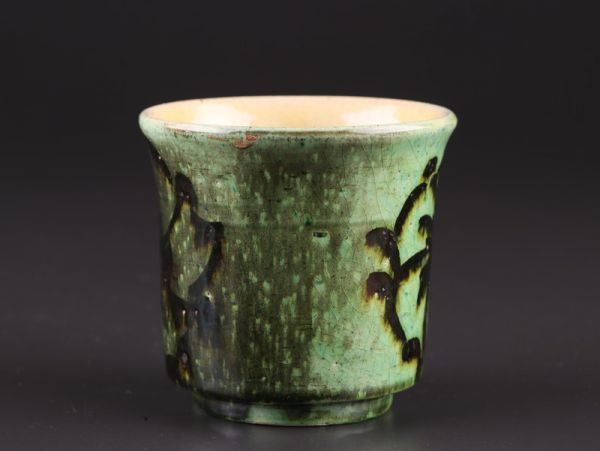 古美術 人間国宝 富本憲吉 筒茶碗 共箱 時代物 極上品 初だし品 a9005
