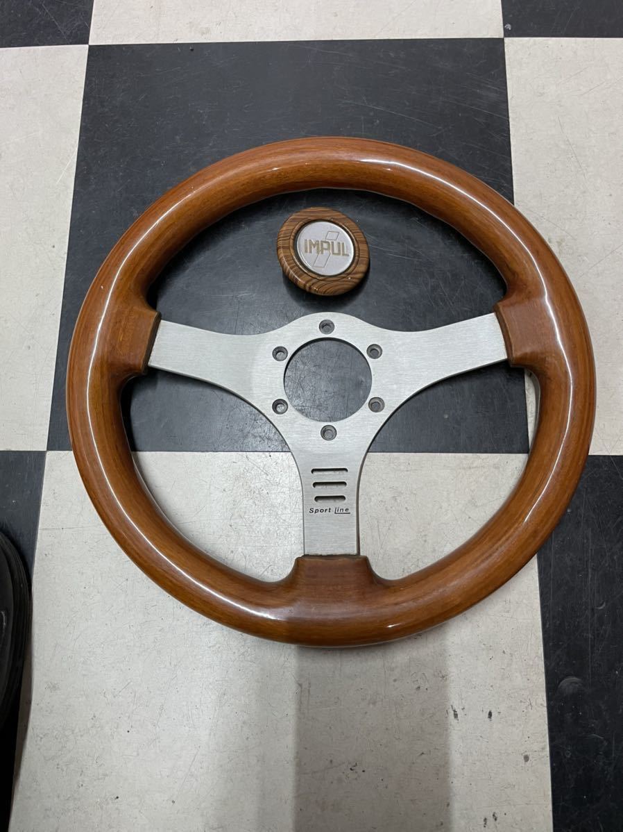 スポーツライン　ハンドル ステアリング ハンドル 当時物 ウッド 旧車 当時物 LINE スポーツライン SPORT - ステアリング Yahoo!オークション