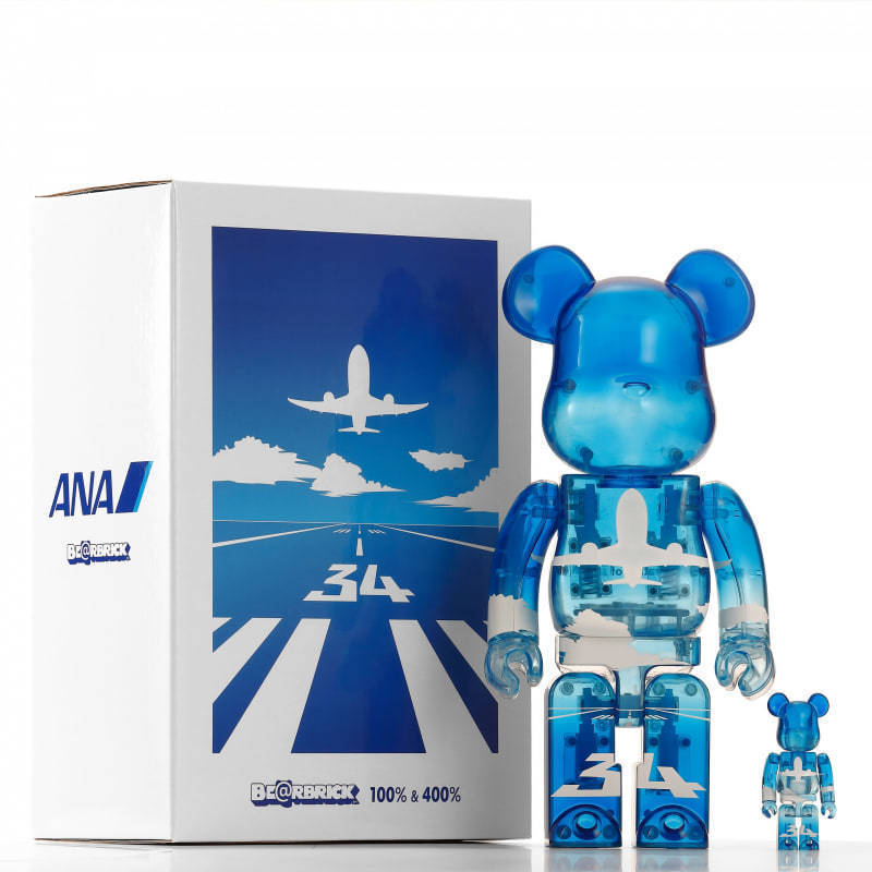 新品未使用品 BE@RBRICK for ANA ブルースカイ 100% & 400% マイレージクラブ ベアブリック MEDICOM TOY メディコムトイ 限定