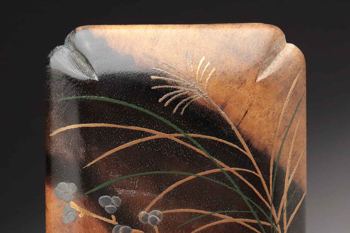茶道具 中村宗悦作 草花蒔絵 黒柿角香合 共箱 V 0 - メルカリ 香合 2026