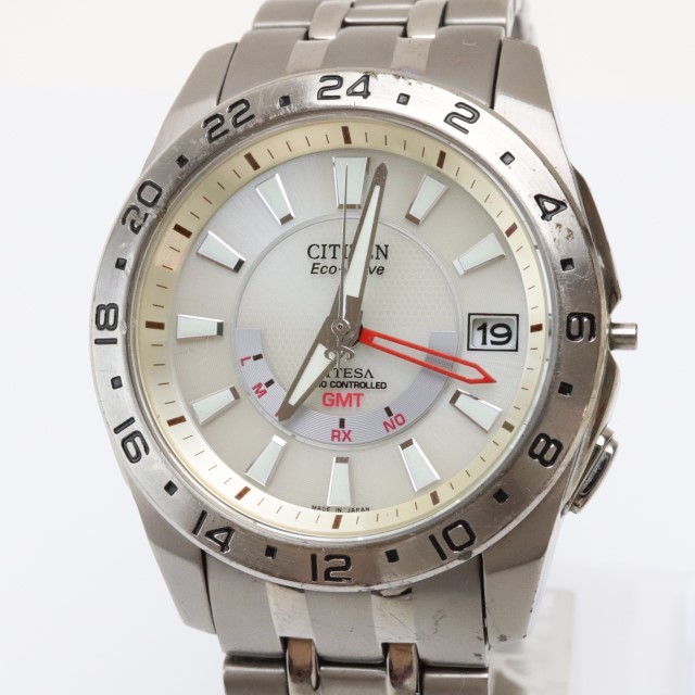 シチズン CITIZEN アテッサ - H116-T012132 24時間計 人気のGMT 電波 