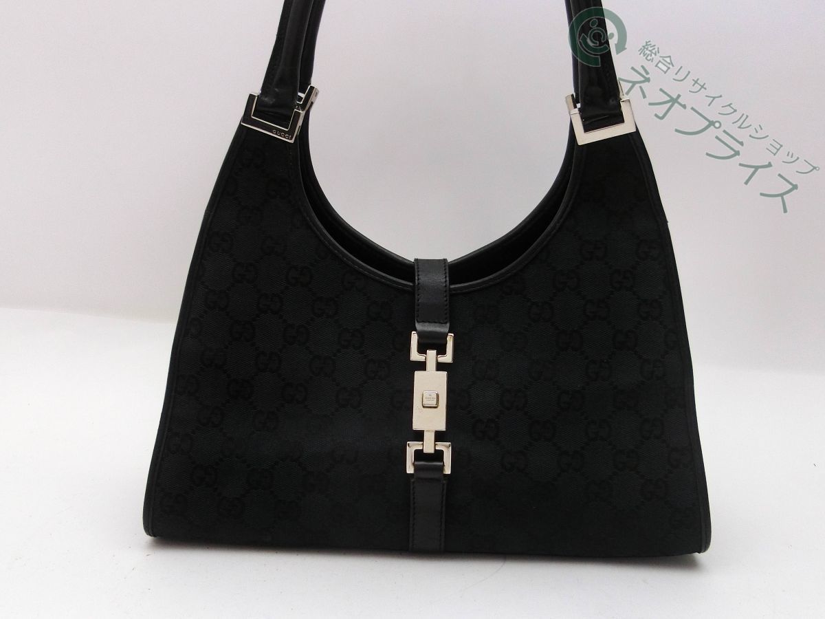 ◇Y3566 GUCCI グッチ GG キャンバス ジャッキー レザー ハンド バッグ 