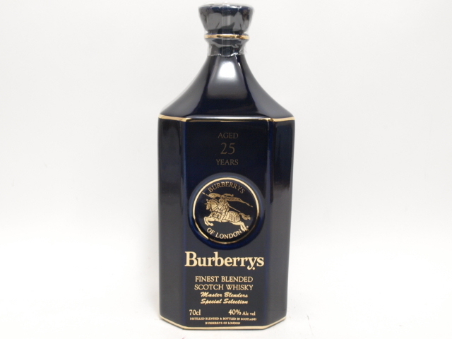 ★★Burberry.s バーバリー 25年 スコッチウイスキー 青陶器 700ml★AKA60035 バーバリー 25年 - 12年スコッチウイスキー Burberry.s(バーバリー) ス
