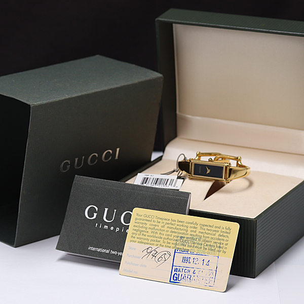 グッチ 1円 稼働 QZ レディース 保⁄箱付 良品 GUCCI 1500L シャンパン
