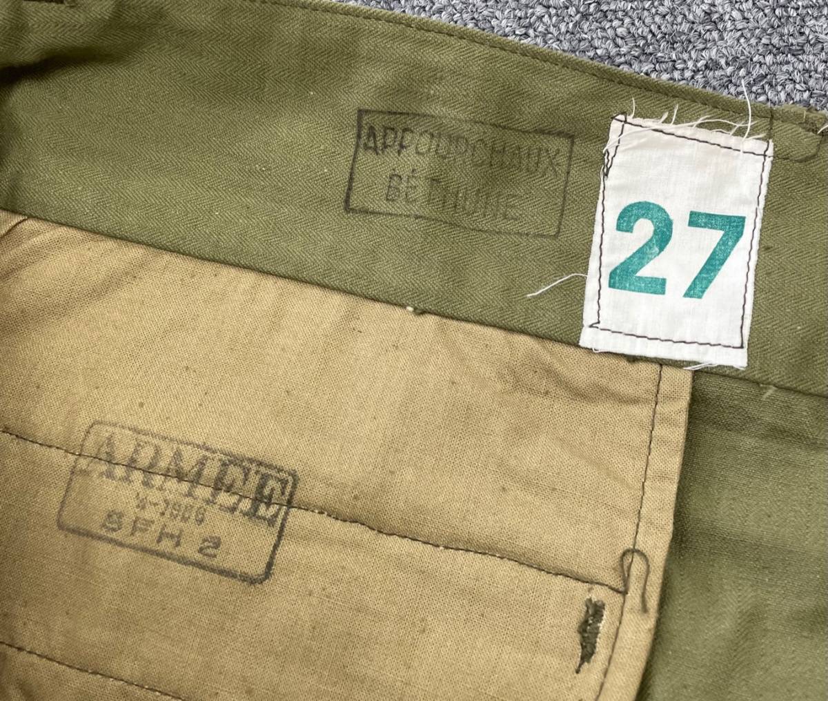 ■Appourchaux Bthune 実物 M-64 フランス軍 カーゴパンツ ワークパンツ ユーロミリタリー フレンチアーミー ビンテージ ■ 27