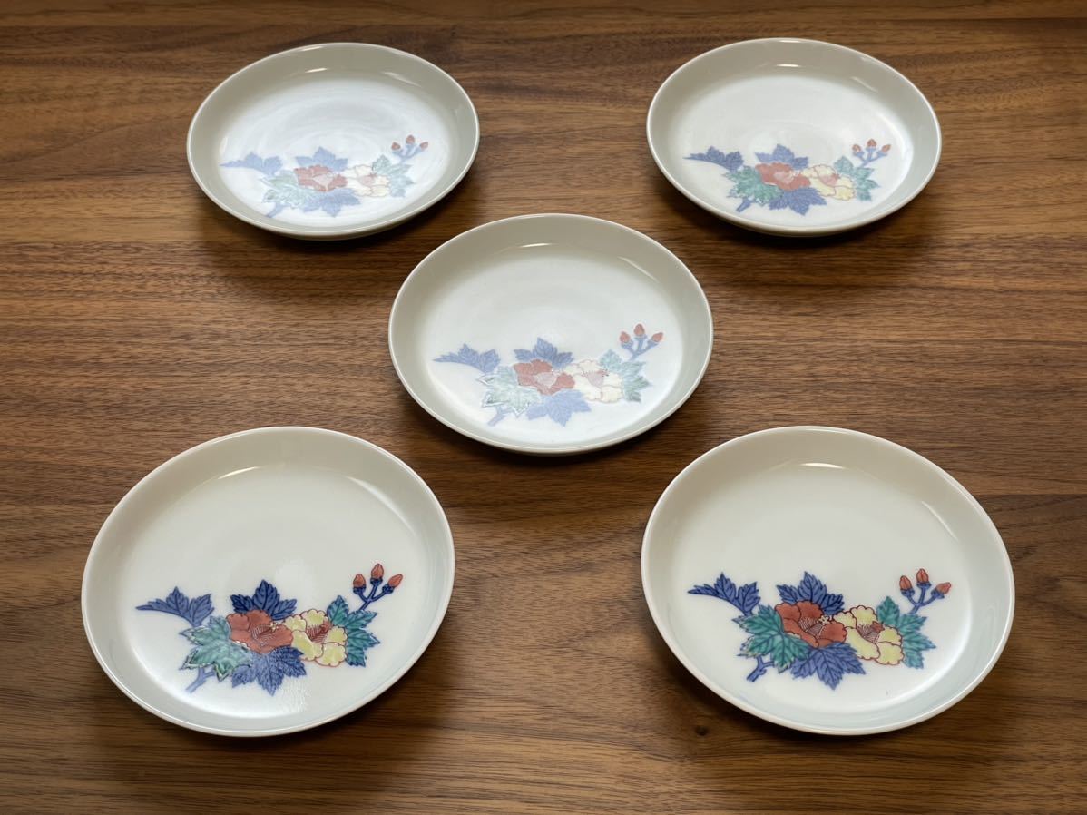 【今右衛門】【十三代今泉今右衛門】【錦葵】【有田焼】人間国宝 色鍋島 花絵 小皿 丸皿 伊万里_4