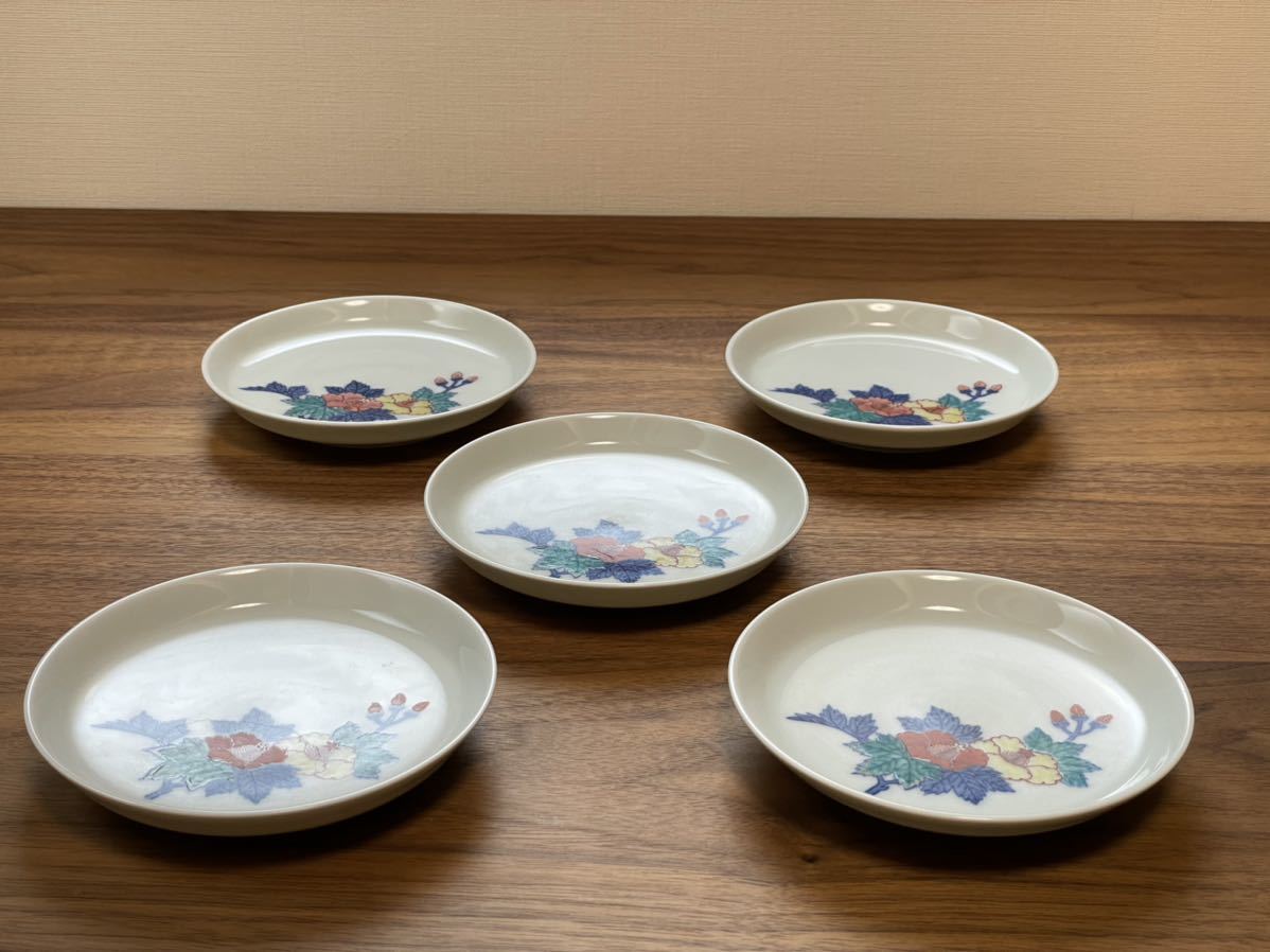 【今右衛門】【十三代今泉今右衛門】【錦葵】【有田焼】人間国宝 色鍋島 花絵 小皿 丸皿 伊万里_5
