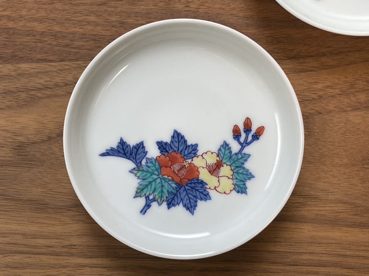 【今右衛門】【十三代今泉今右衛門】【錦葵】【有田焼】人間国宝 色鍋島 花絵 小皿 丸皿 伊万里_7