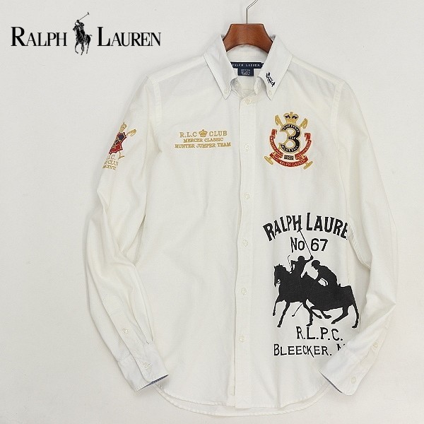【お買い得，人気セール】 RALPH LAUREN/ラルフローレン ロゴプリント エンブレム刺繍 コットン 長袖 シャツ オフホワイト 6(長袖シャツ)｜売買されたオークション情報、yahooの商品情報をアーカイブ公開 - オークファン 女性用