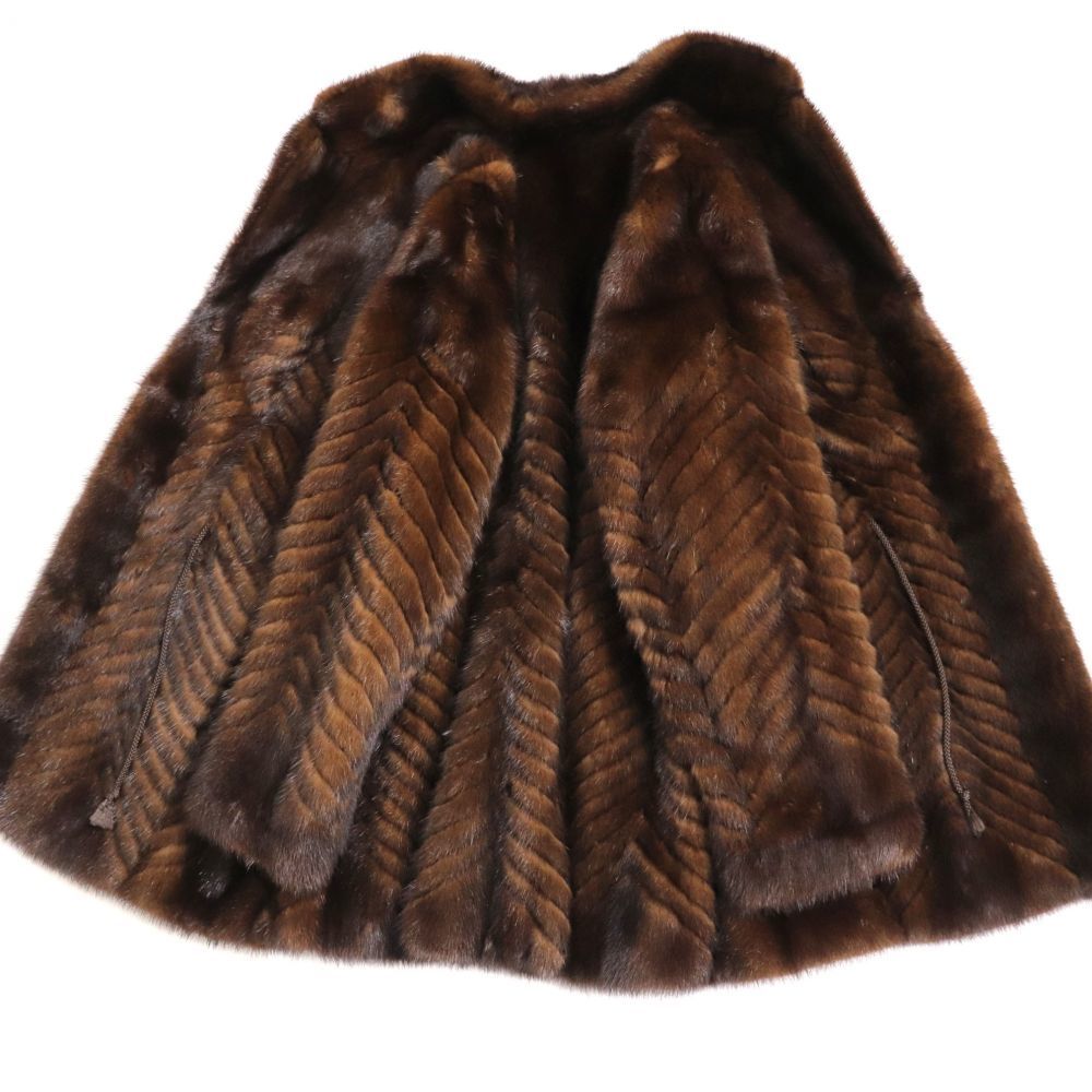 極美品☆MINK ミンク 本毛皮コート ブラウン 11号 毛質艶やか・柔らか