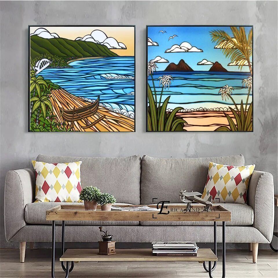 特大 50×50 ポスター/海 ハワイ サーフ サーフィン フラダンス