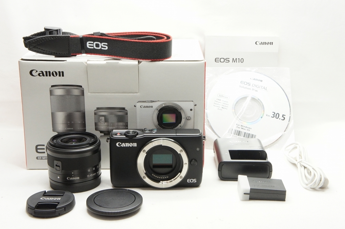 アルプスカメラ】美品 Canon キヤノン EOS M10 ボディ + EF-M 15-45mm 