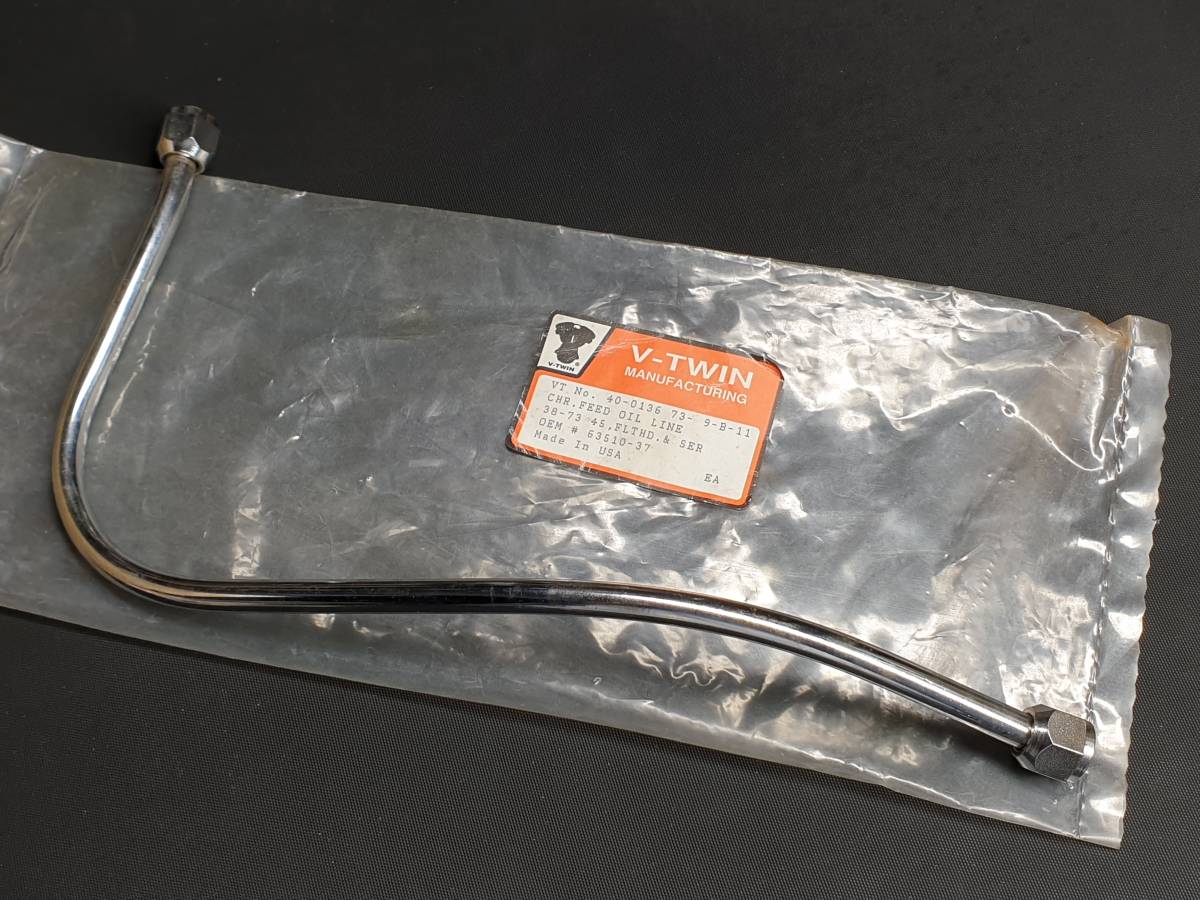 V-Twin製 ビンテージ ハーレー WL WLA オイルライン パイプ フラット 