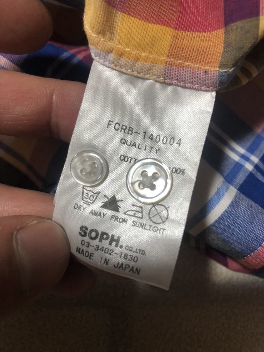 F.C REAL BRISTOL 長袖シャツ チェック ロゴ Sサイズ FCRB チェック