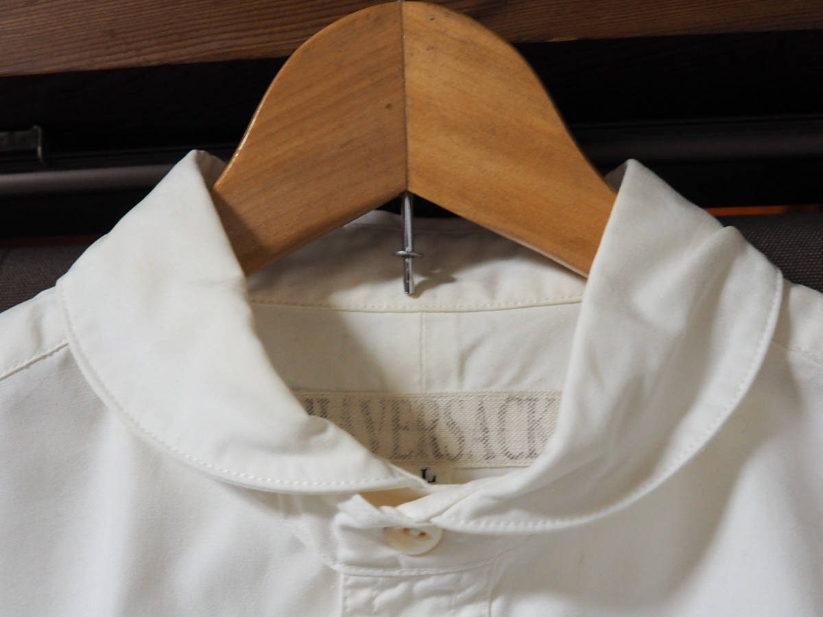 HAVERSACK ハバーサック 長袖シャツ シャツ 丸首 丸襟 白 01 メンズ L  