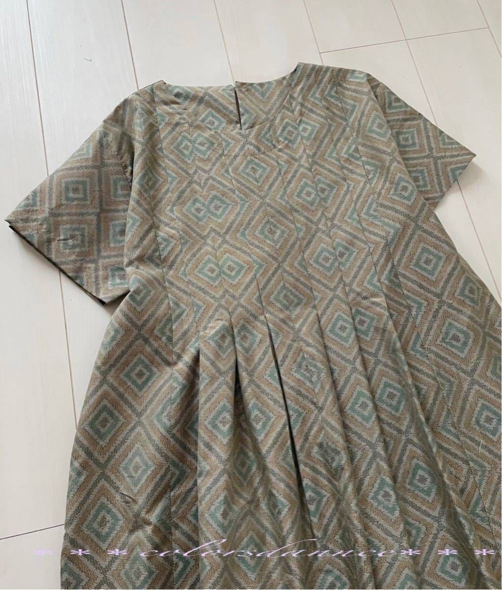 泥染大島紬 タックワンピース ハンドメイドワンピース 大島紬ワンピース 着物リメイク ハンドメイド ワンピース 売買されたオークション情報 Yahooの商品情報をアーカイブ公開 オークファン Aucfan Com