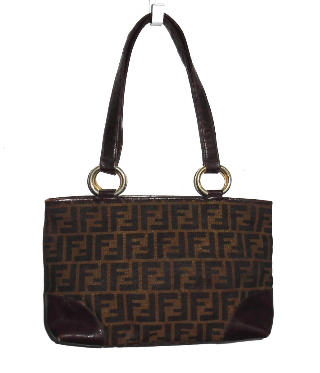 FENDI ズッカ柄 フェンディ ヴィンテージ ブラウン ハンドバッグ