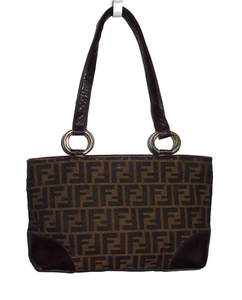 FENDI ズッカ柄 フェンディ ヴィンテージ ブラウン ハンドバッグ