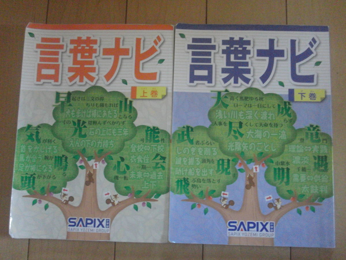 言葉ナビ サピックス SAPIX 言葉ナビ上巻 2冊セット 上巻・下巻セット 