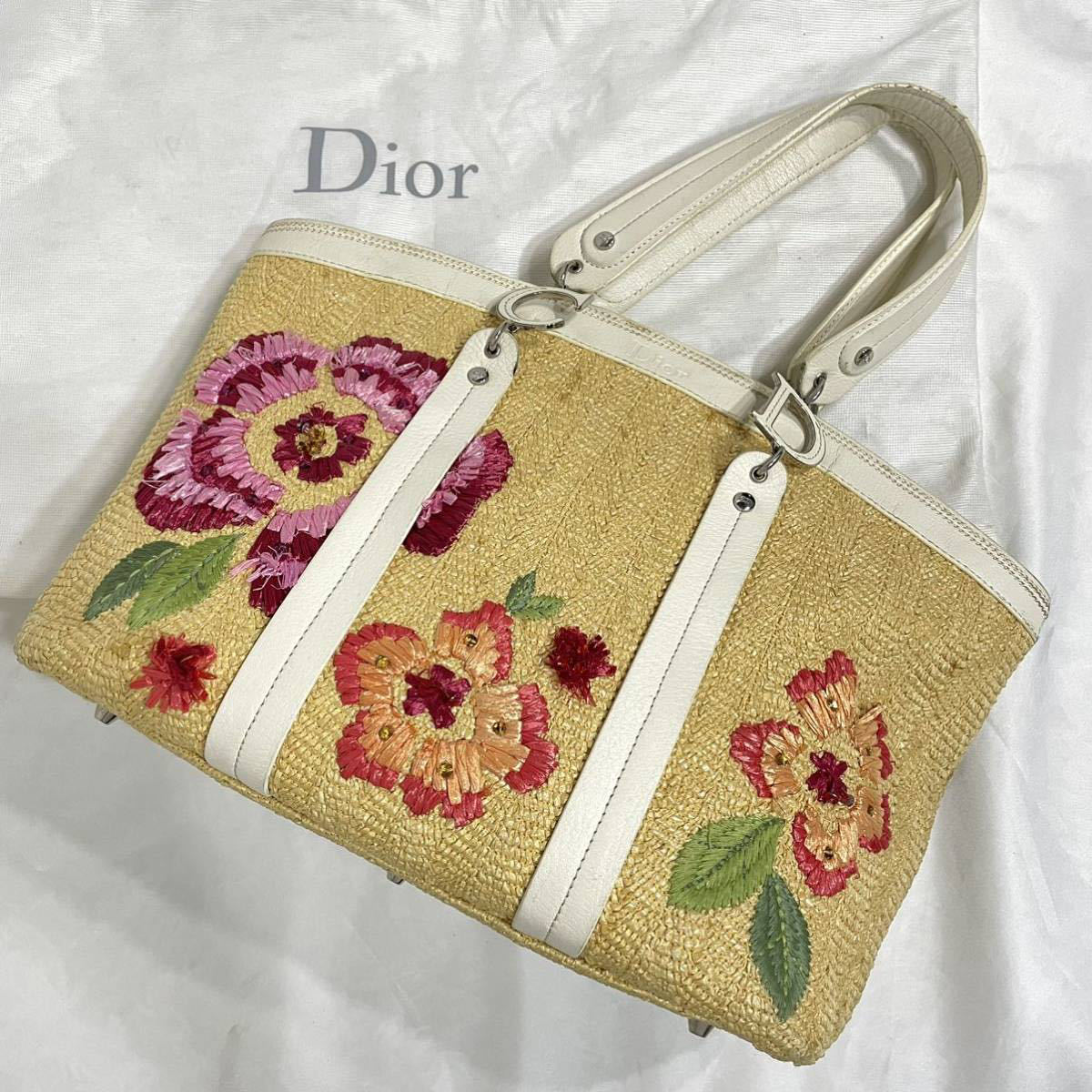 超希少 最高級 稀品 クリスチャンディオール Dior 刺繍 花柄 ビーズ 
