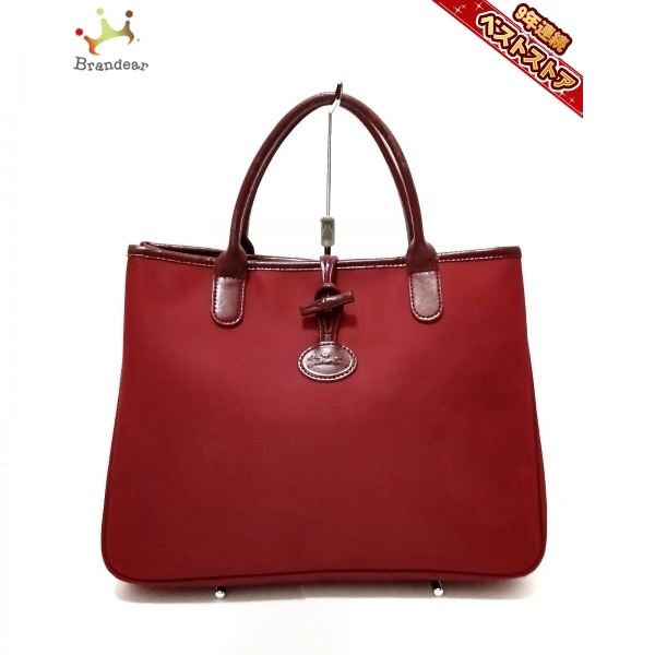 ロンシャン LONGCHAMP トートバッグ - ナイロン×レザー ボルドー 