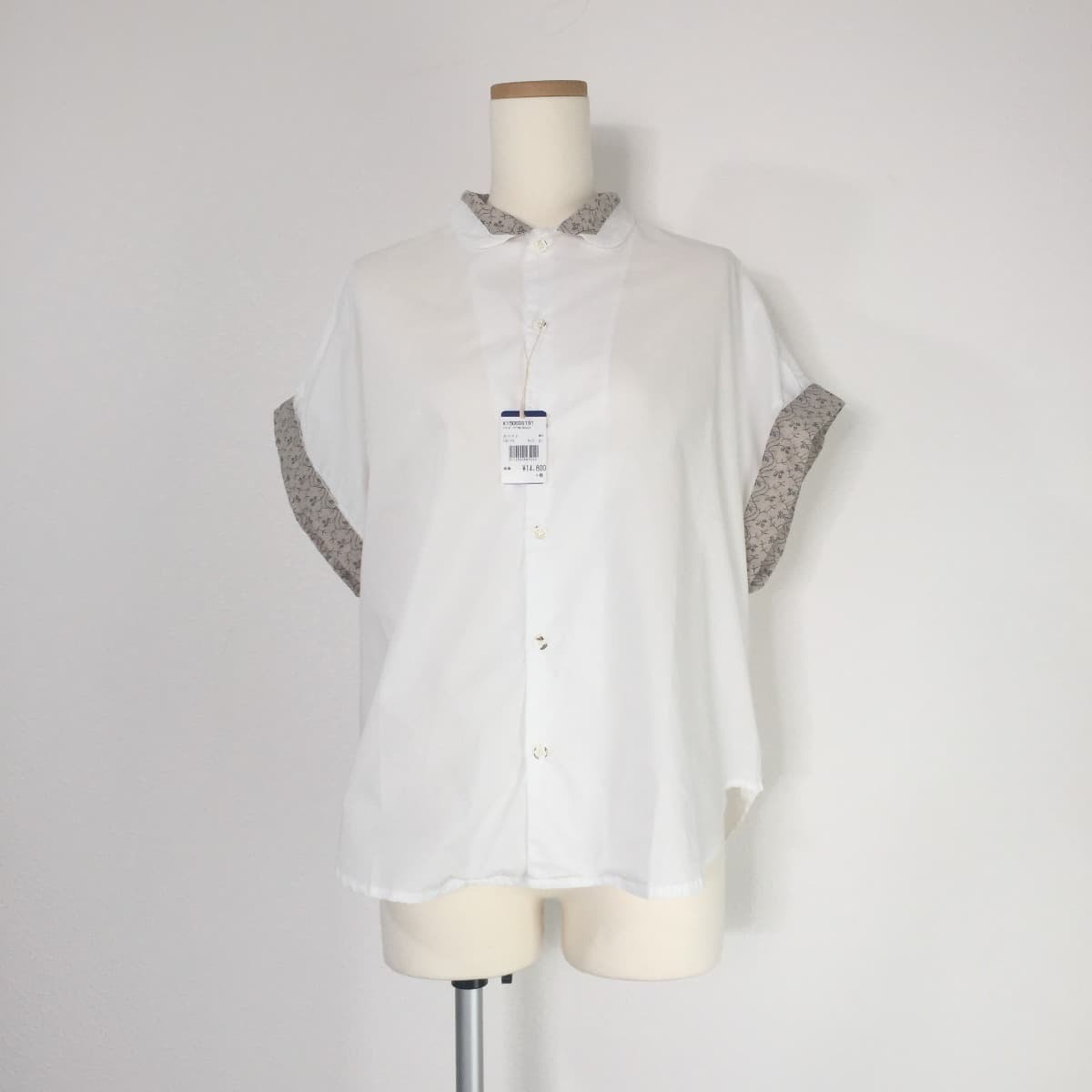 KAPITAL キャピタル ブロードリペアカラーBIGシャツ ブラウス 白 ナチュラル 半袖 KAPITAL キャピタル シャツ トップス ブロードシャツ KAPITAL｜綿×リネンIDGパッチワークバンドカラーカトマンズシャツ