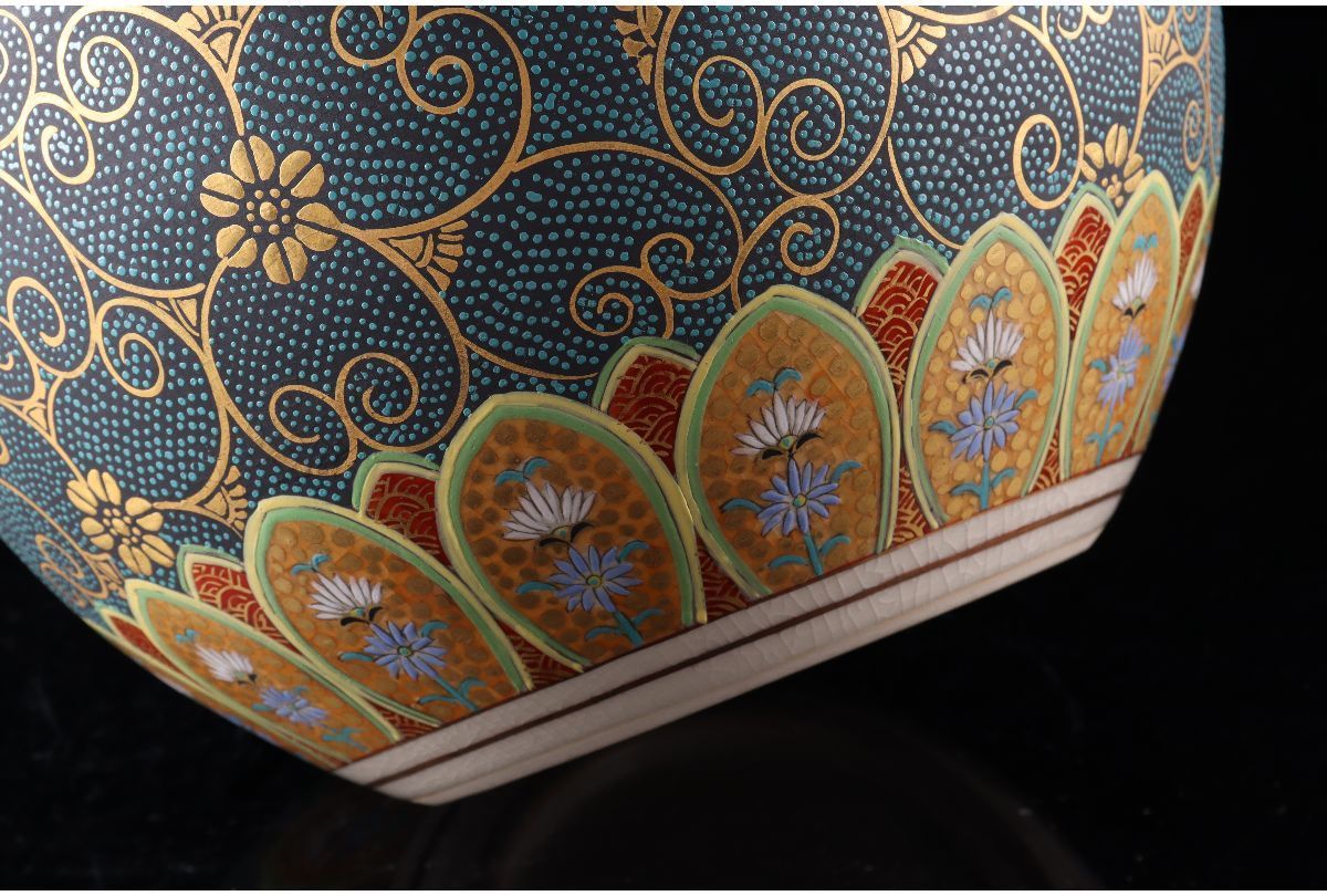 九谷焼 四耳花器｜置物