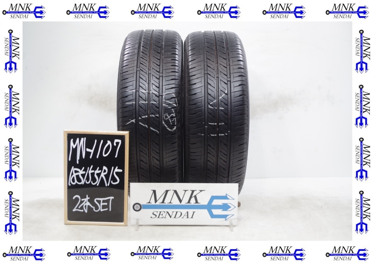 MN-1107【送料無料/代引きOK】美品♪185/55R15 ブリヂストン TECHNO 2018年 8.5分山 夏タイヤ 2本SET ｂB、フィット、マーチ、ノート等