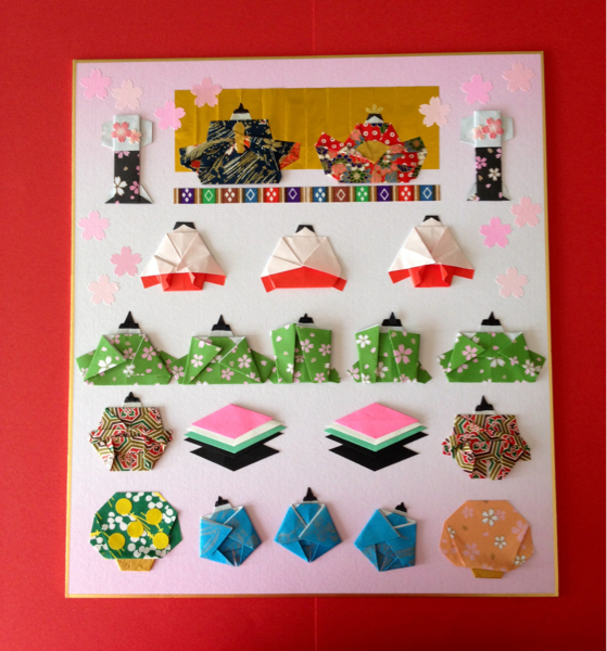 子供向けぬりえ 新鮮なお雛様 ひな祭り 折り紙 壁 飾り