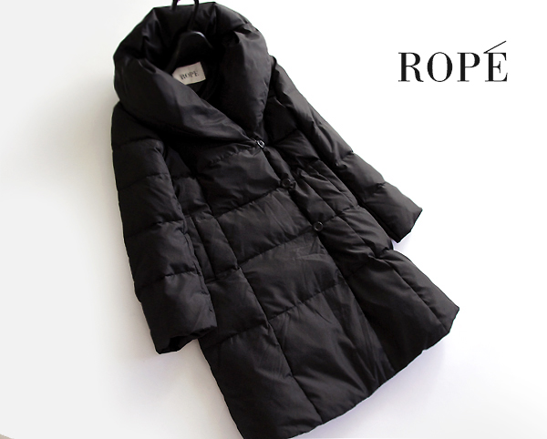 Rope ロペ ショール襟エレガンスダウンコート 黒40l Lサイズ 売買されたオークション情報 Yahooの商品情報をアーカイブ公開 オークファン Aucfan Com
