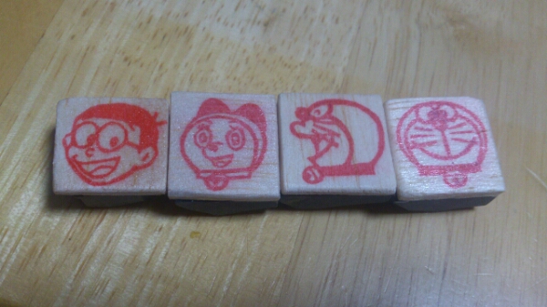 消しゴムはんこ ドラえもんドラミちゃんのびた風 4個セット スタンプ 売買されたオークション情報 Yahooの商品情報をアーカイブ公開 オークファン Aucfan Com