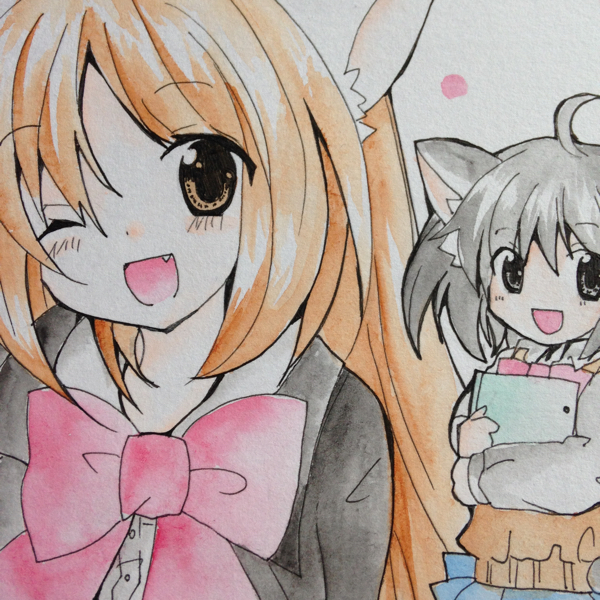 同人手描きイラスト ネコ耳 女子高校生 オリジナル B5 手描きイラスト 売買されたオークション情報 Yahooの商品情報をアーカイブ公開 オークファン Aucfan Com