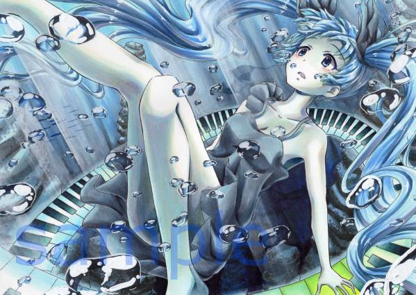 同人手描きイラスト Vocaloid 初音ミク 深海少女 ａ４ 手描きイラスト 売買されたオークション情報 Yahooの商品情報をアーカイブ公開 オークファン Aucfan Com