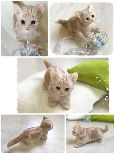Meiya ハンドメイド 羊毛フェルト マンチカンのかわいい子猫 リアルサイズ 羊毛フェルト 売買されたオークション情報 Yahooの商品情報をアーカイブ公開 オークファン Aucfan Com