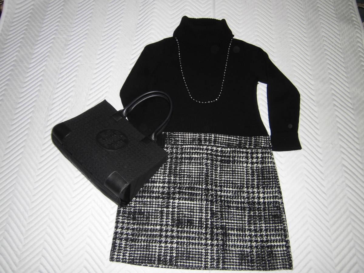 23区 大きいサイズ46 グレンチェックツイードコンビタートルネックワンピース 黒 ワンピース 売買されたオークション情報 Yahooの商品情報をアーカイブ公開 オークファン Aucfan Com