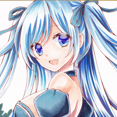 同人手描きイラスト 青のドレスの少女 オリジナル 大色紙 手描きイラスト 売買されたオークション情報 Yahooの商品情報をアーカイブ公開 オークファン Aucfan Com
