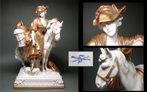 慶應 ドイツ秀逸陶磁器 Scheibe Alsbach窯 白磁金彩 馬と女 磁器人形置物フィギュリン 窯印あり マイセン 売買されたオークション情報 Yahooの商品情報をアーカイブ公開 オークファン Aucfan Com