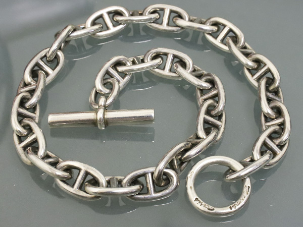 エルメス Hermes 超重量144 5g ロングモデル シェーヌダンクル ネックレス スターリングシルバー925 二重巻きブレスレット 44cm 本物 正規 ネックレス ペンダント チョーカー 売買されたオークション情報 Yahooの商品情報をアーカイブ公開 オークファン Aucfan Com